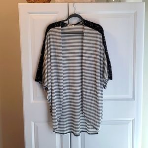 NWOT Blumin Dolman sleeve Cardigan Lace accent Striped size 1XL